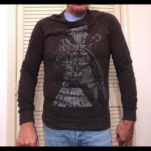 FOREVER 21 STAR WARS BROWN SWEAT TOP MOVIES POP CULTURE 70S